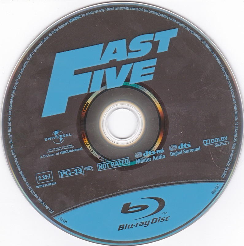 Replacement Disc - Fast & The Furious FAST FIVE - Blu-ray - Gemini ...