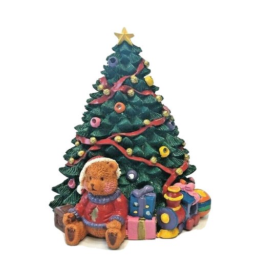 Kmates Creations CHRISTMAS TREE TEDDY BEAR W/ TOYS Vintage Votive Candle Holder Kmates Creations CHRISTMAS TREE TEDDY BEAR W/ TOYS Vintage Votive Candle Holder