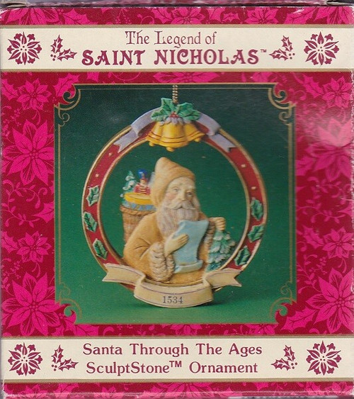 Russ LEGEND OF SAINT NICHOLAS 1534 SculptStone Santa Ornament