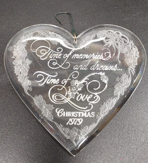 Hallmark 1979 Holiday Highlights TIME OF LOVE w/ Original Box Acrylic Ornament