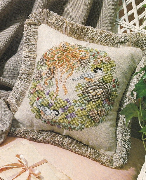 BIRD NEST WREATH Cross-Stitch (Single Pattern From Magazine)