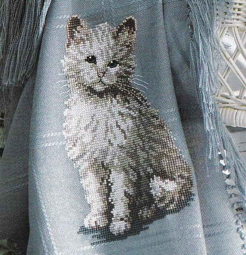BRIGHT EYED FELINE Cross-Stitch (Single Pattern From Magazine) Pretty Cat