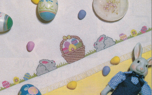 BUNNY BORDER Cross-Stitch (Single Pattern From Magazine) Easter Eggs