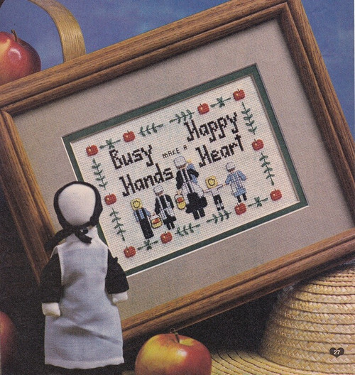 BUSY HANDS HAPPY HEART Cross-Stitch (Single Pattern From Magazine)