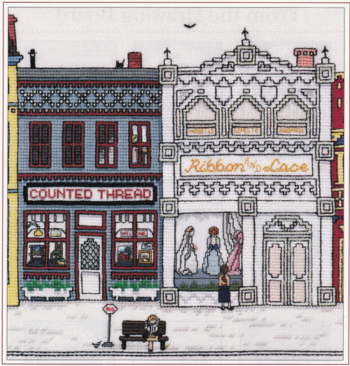 BUTTON VENDOR PART 2 Cross-Stitch (Single Pattern From Magazine) Street Scene