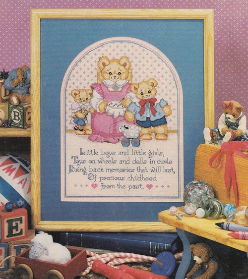 CHILDHOOD MEMORIES Cross-Stitch (Single Pattern From Magazine) Teddy Bears
