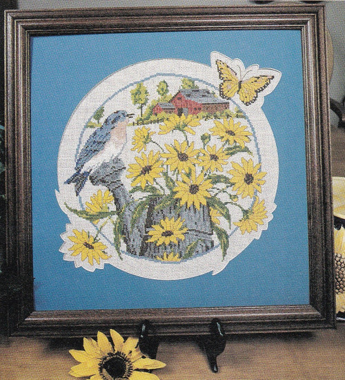 COUNTRY CORN FLOWERS Cross-Stitch (Single Pattern From Magazine)