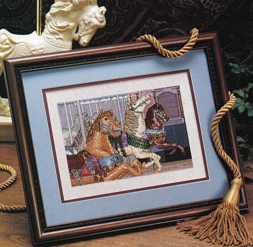 CRAFTED CAVALRY Cross-Stitch (Single Pattern From Magazine) Carousel, Horses