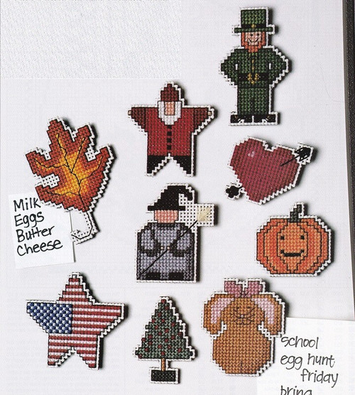 CREATE-A-MAGNET Cross-Stitch (Single Pattern From Magazine) Christmas, Halloween