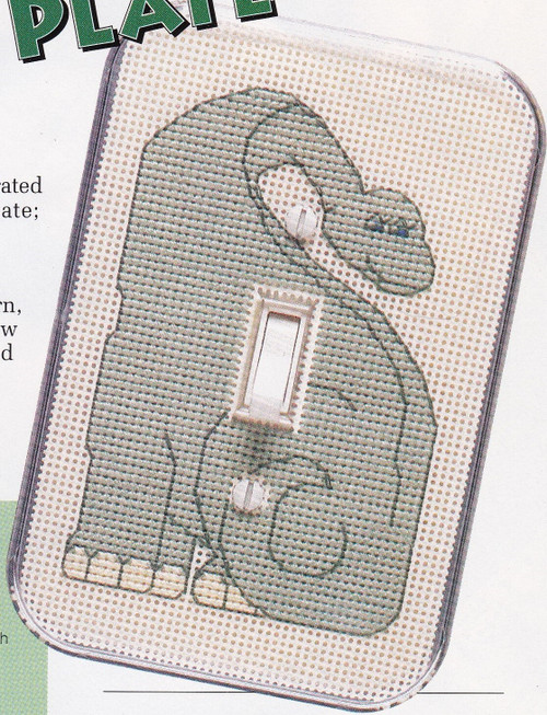 DINOSAUR SWITCH PLATE Cross-Stitch (Single Pattern From Magazine) Kids Room