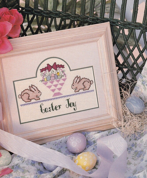 EASTER JOY Cross-Stitch (Single Pattern From Magazine) Rabbits, Bunnies, Holiday