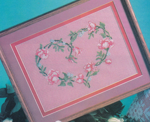 FLORAL FANTASY HEART Cross-Stitch (Single Pattern From Magazine) Love, Mom
