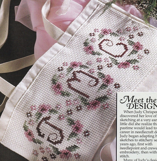 FLORAL MONOGRAM Cross-Stitch (Single Pattern From Magazine) Flower Alphabet