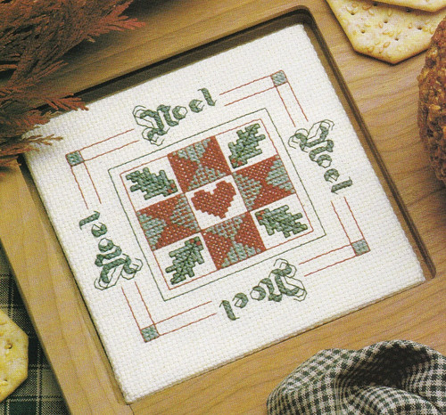 HEARTY NOEL Cross-Stitch (Single Pattern From Magazine) Christmas Holiday Quilt