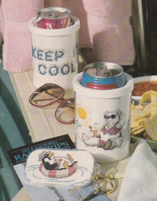 KEEP IT COOL BEAR & PENGUIN Cross-Stitch (Single Pattern From Magazine) Summer