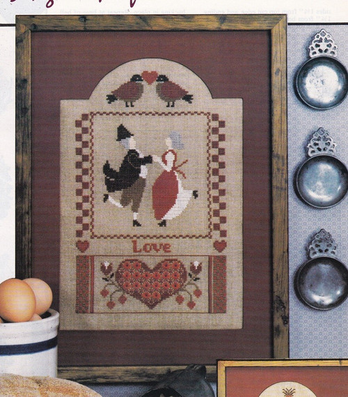 LOVE SAMPLER Cross-Stitch (Single Pattern From Magazine) Country Valentines