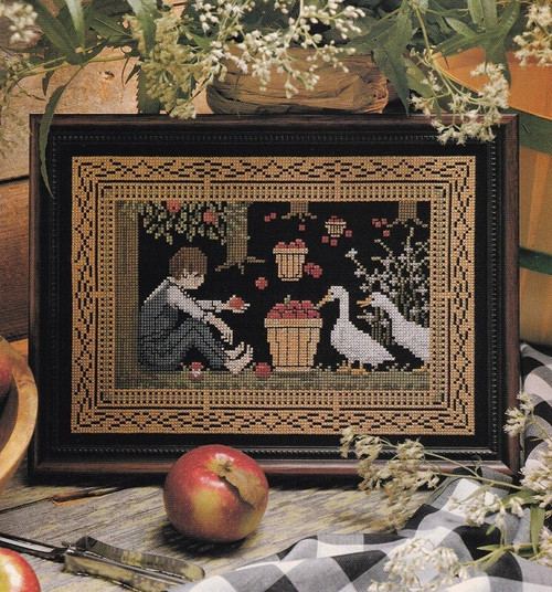 ORCHARD FRIENDS Cross-Stitch (Single Pattern From Magazine) Apple Picking, Geese