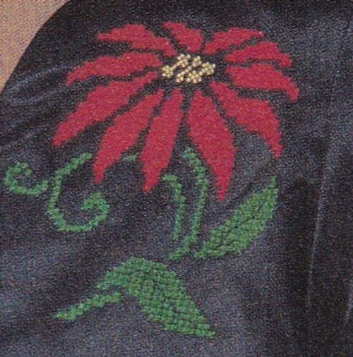 POINSETTIA FLOWER Cross-Stitch (Single Pattern From Magazine) Christmas