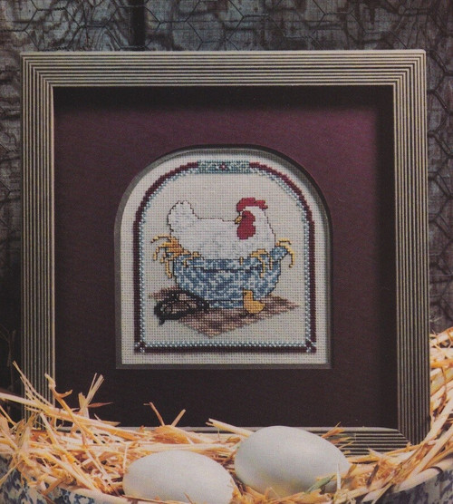 WHITE LEGHORN Cross-Stitch (Single Pattern From Magazine) Nesting Hens #2 of 3