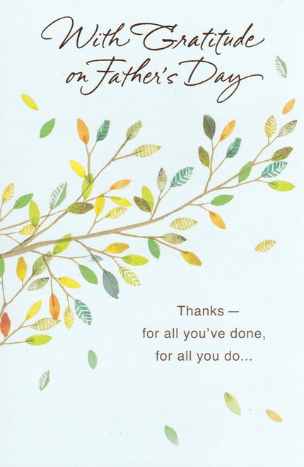Fathers Day Card with Envelope WITH GRATITUDE ON FATHER'S DAY 4.75" X 7.25"