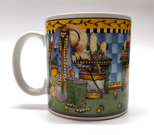 Sakura GARDEN VIGNETTE 1999 Debbie Mum Coffee Cup Mug Stoneware 12 oz