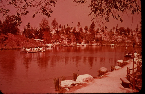 Disneyland 35mm INDIAN VILLAGE ACROSS THE WATER Souvenir Slide 0660