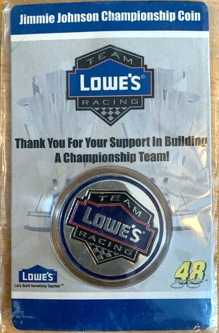 JIMMIE JOHNSON 2006-2007 CHAMPIONSHIP COIN Lowe's Racing Team