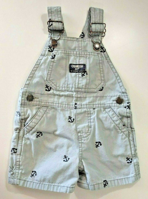 OLD NAVY Anchor Overall Shorts Baby Boys 9 Months