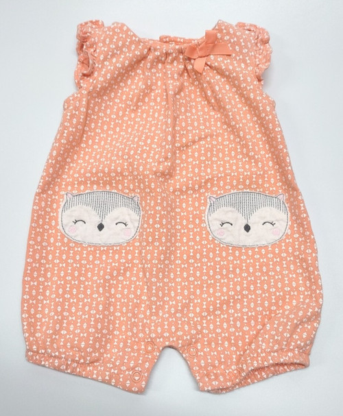 JUST ONE YOU Baby Girls 3 Months Coral Pink Short Sleeve Romper 100% Cotton