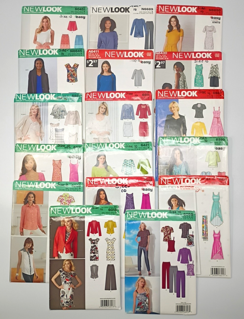 Lot of 17 Sewing Patterns NEW LOOK Cut To Size 10