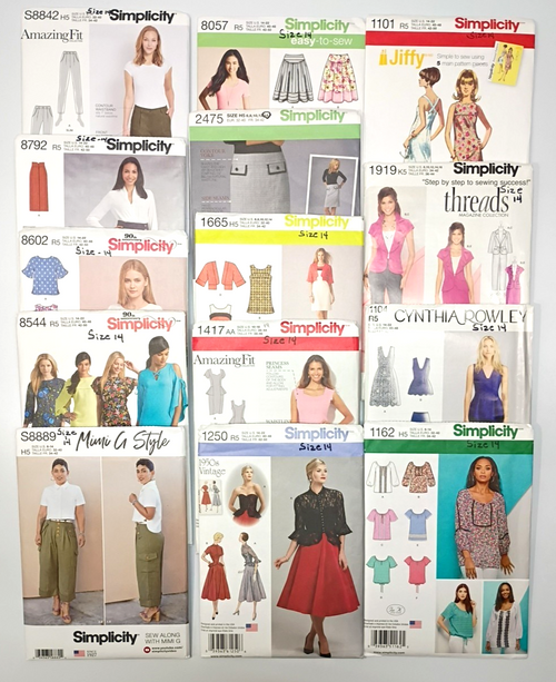 Lot of 14 Sewing Patterns SIMPLICITY Cut To Size 14