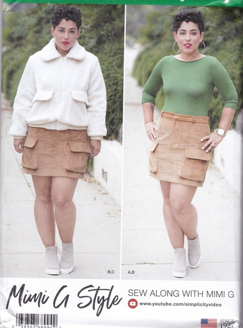 Uncut SIMPLICITY Mimi G Style Pattern S8994 Womens 16-24 Jacket, Skirt, Top, Skirt