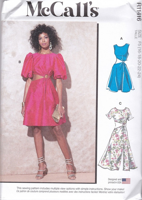 Uncut McCALL'S Pattern R11416 / M8252 Womens Size 16-24 Dress