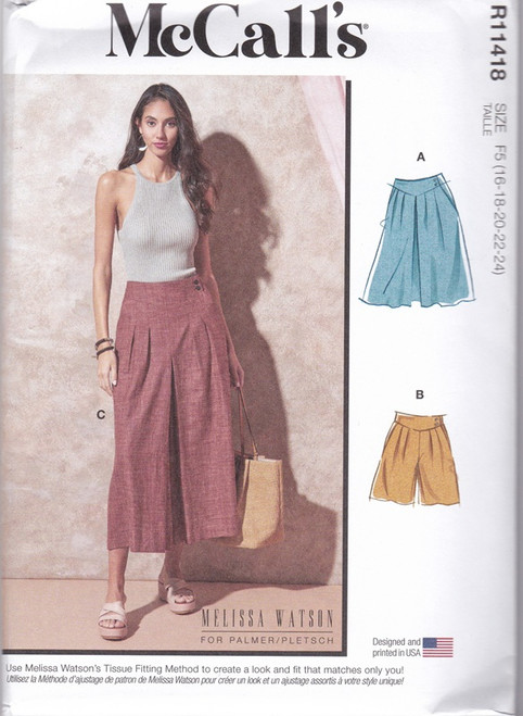 Uncut McCALL'S Pattern R11418 / M8260 Womens Size 16-24 Skirt, Shorts, Pants