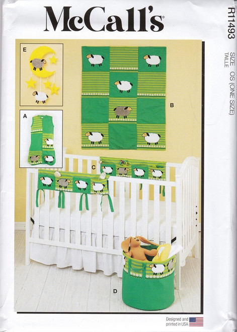 Uncut McCALL'S Pattern R11499 / M8299 Baby Blanket, Nursery Set
