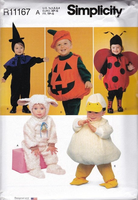 Uncut SIMPLICITY Pattern R11167 / 2788 Baby, Toddler 1/2-4 Costume