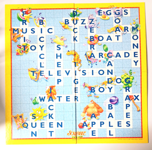 Scrabble Junior Replacement Pieces GAME BOARD 1999 2-Sided