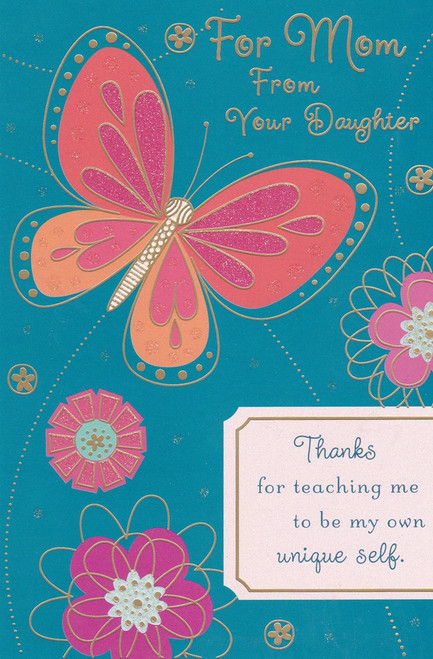 Mothers Day Card FOR MOM FROM YOUR DAUGHTER Sparkle Design