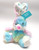 Easter Plush Soft RAINBOW / BLUE BOW STUFFED BUNNY RABBIT 10" Tall