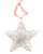 Glitter Silver 6" METAL STAR SCULPTED Christmas Ornament