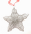 Glitter Silver 6" METAL STAR SCULPTED Christmas Ornament