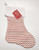 WHITE CHRISTMAS STOCKING WITH SPARKLY RED ZIG ZAG DESIGN