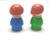 Vintage Fisher Price 2 LITTLE PEOPLE (Green Dress Freckles / Blue Dress) Plastic