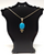 Italy Sterling Silver Necklace with Turquoise Charm (Charm 1.25" / Chain 18")