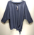 A.N.A. Womens 1X 3/4 Sleeve Blue-Gray Shirt Loose Fitting Soft