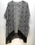 OP - Womens Large KIMONO-STYLE SHEER COVER-UP Black & White Diamond Pattern