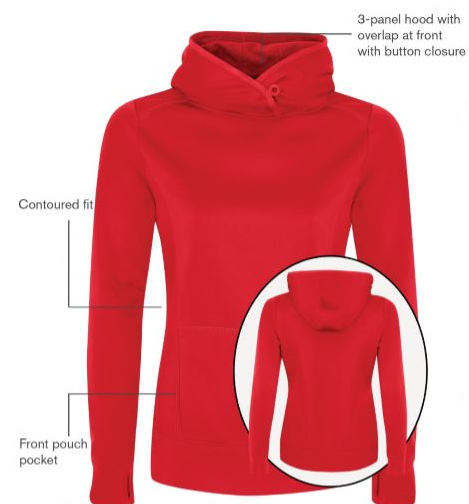 ATC game day fleece hooded red ladies sweatshirt