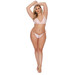 Tie Up Bralette & Open Panty Peach Plus Size