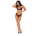 Crossed halter bralette and open panty set Barely Bare Lingerie