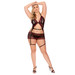 Mini-Skirt, Garters, Bra & G-String Set Plus Size from Barely Bare by Evolved Novelties